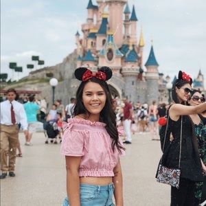 Off the shoulder striped crop top